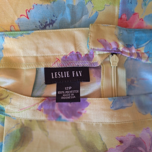 Leslie Fay vintage 1980's tropical floral skirt set suit sz 12P *D5 - Picture 4 of 9